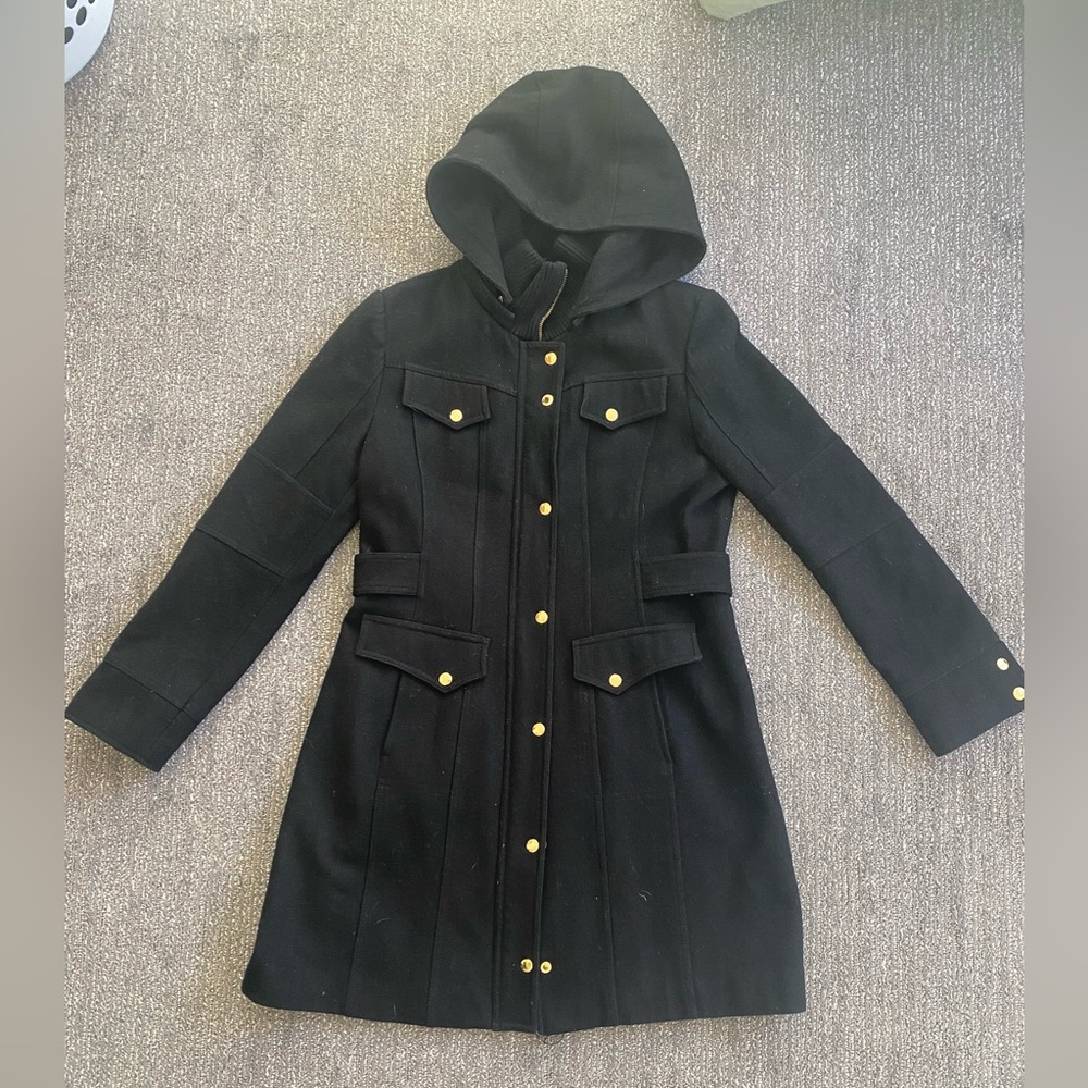GUESS Black Pea Coat Warm Winter Coat Women